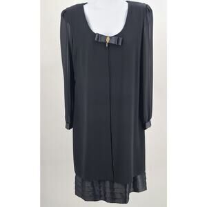 Saks Fifth Avenue Cattiva women's long sleeve overlay black dress Size 6 Formal